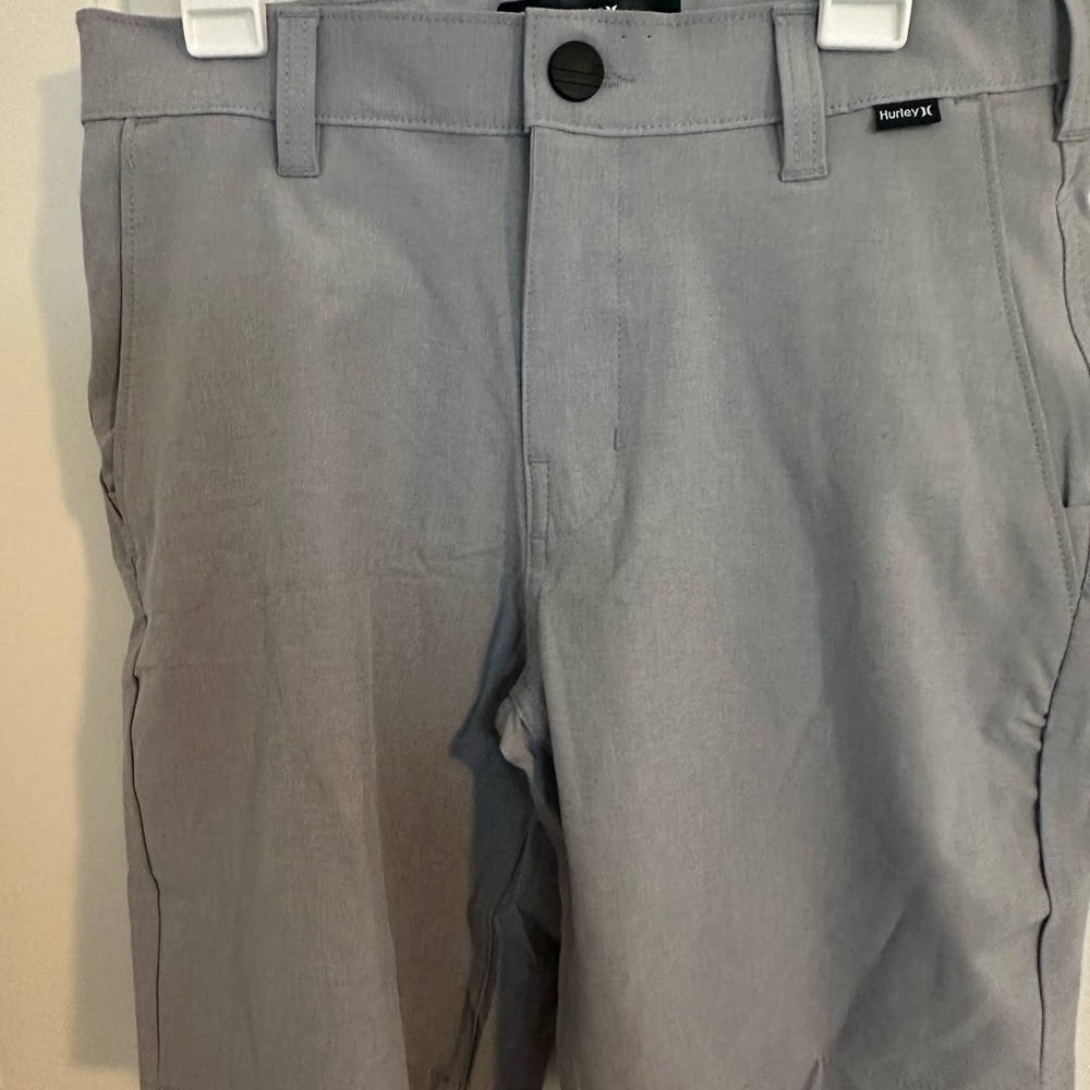Hurley Boys Light Gray Flat Front gold style Shorts